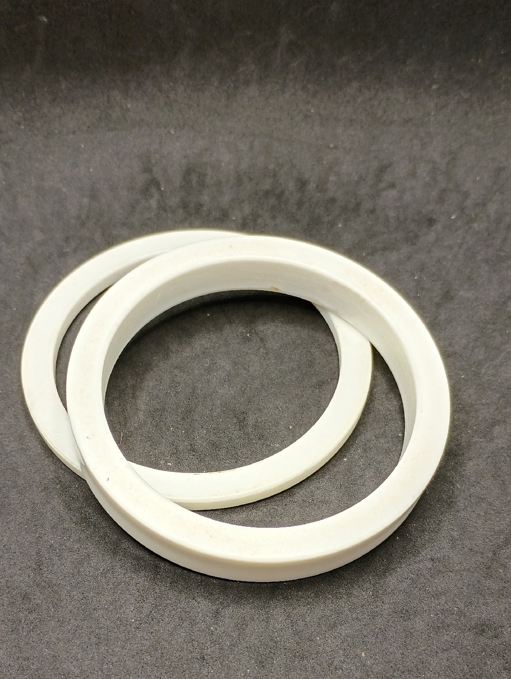 Plain White Plastic Bangle Bracelets - Set of 2